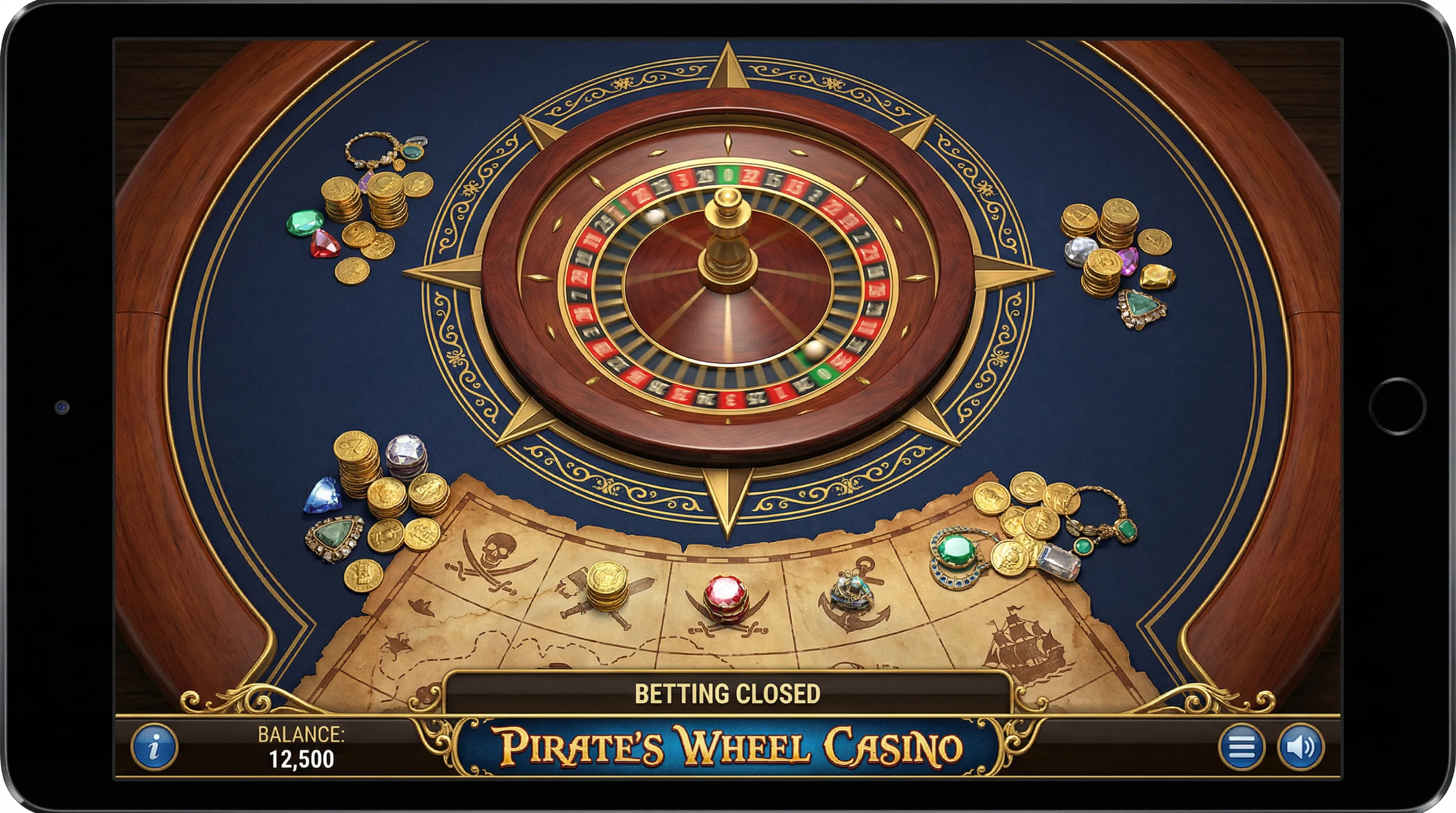 Roleta Temática de Piratas com Bússola Dourada no 222bet